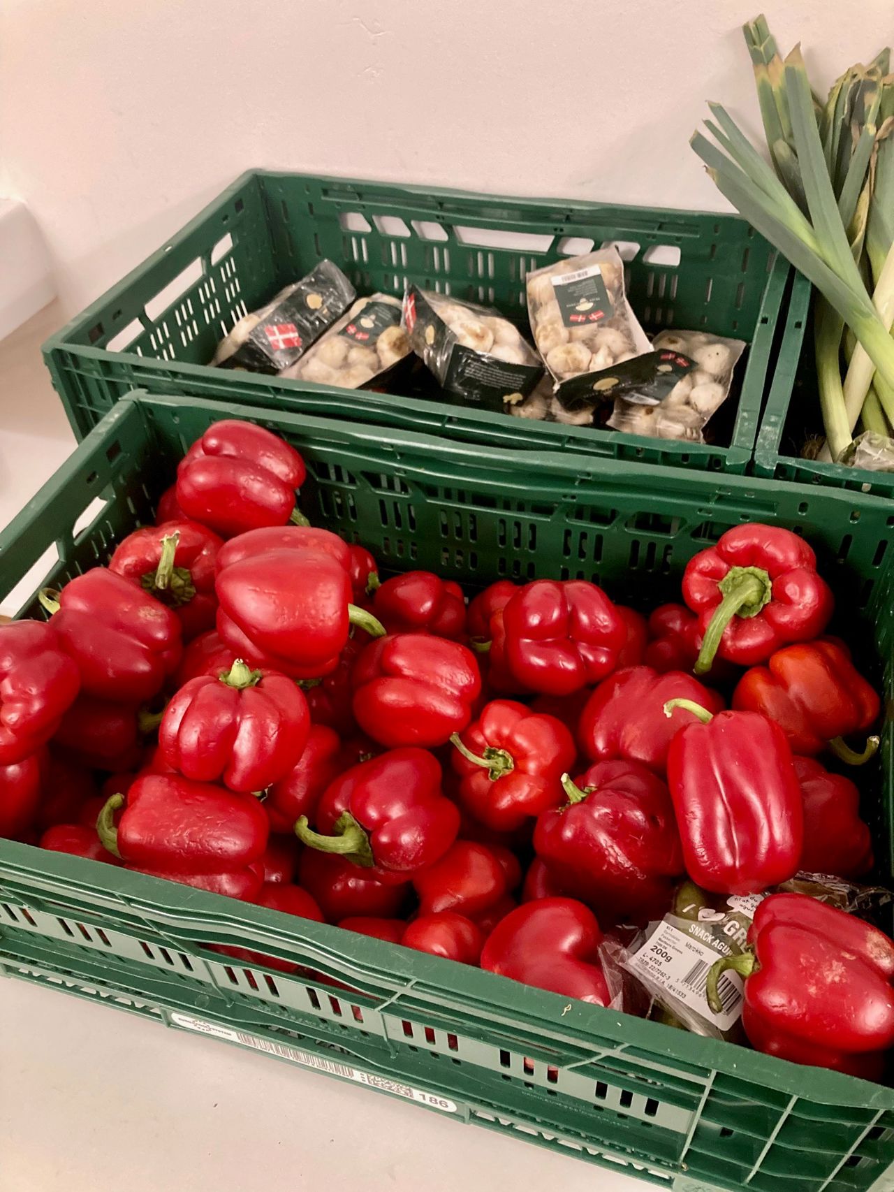 Peberfrugter og champignoner