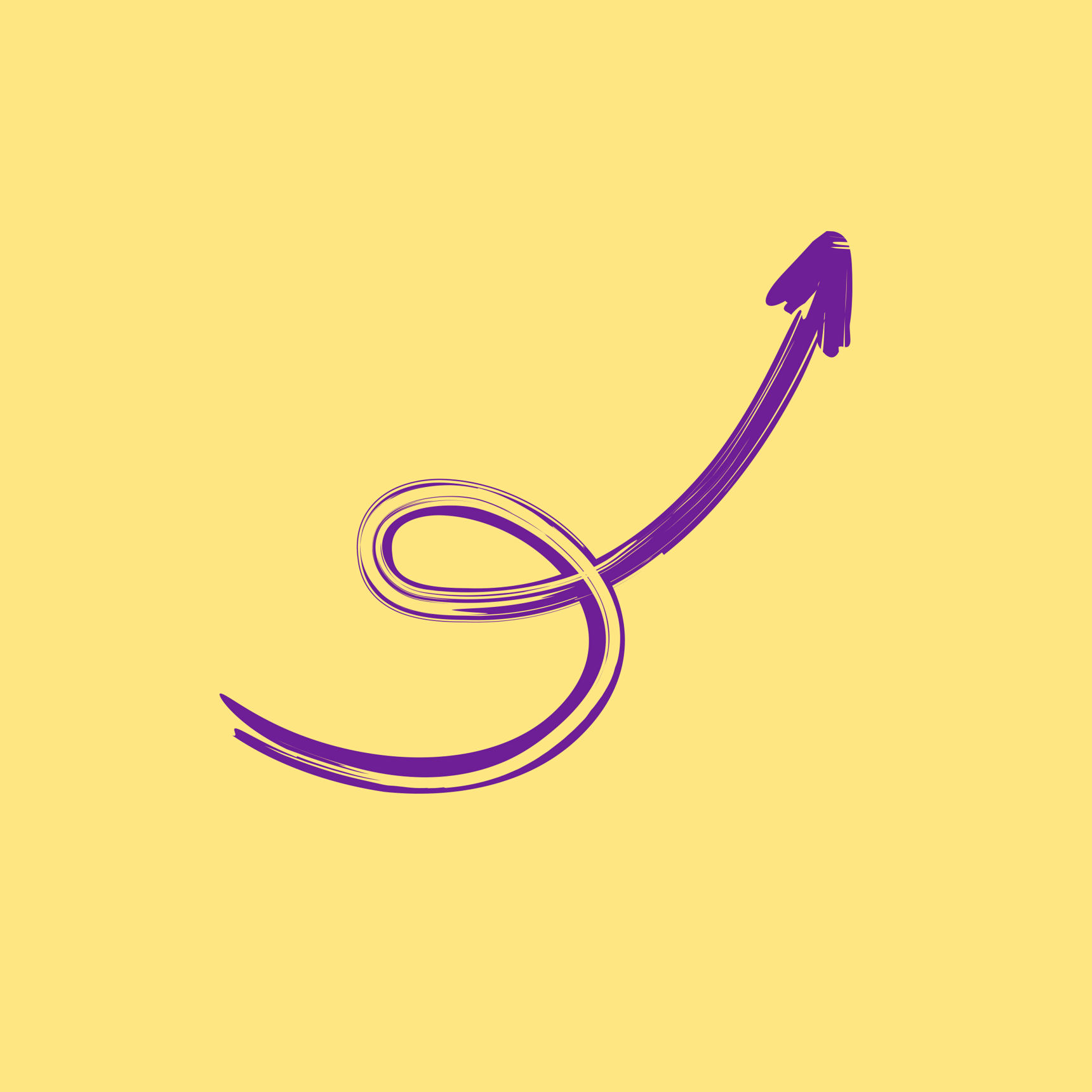 Lille pil på gul baggrund