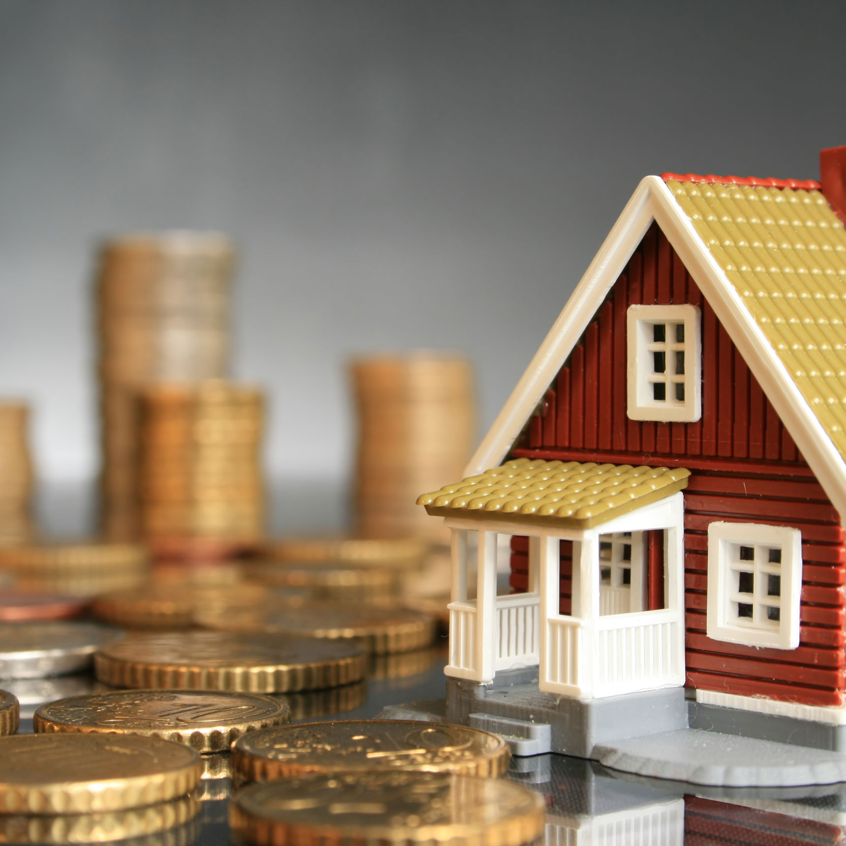 Hus med penge omkring