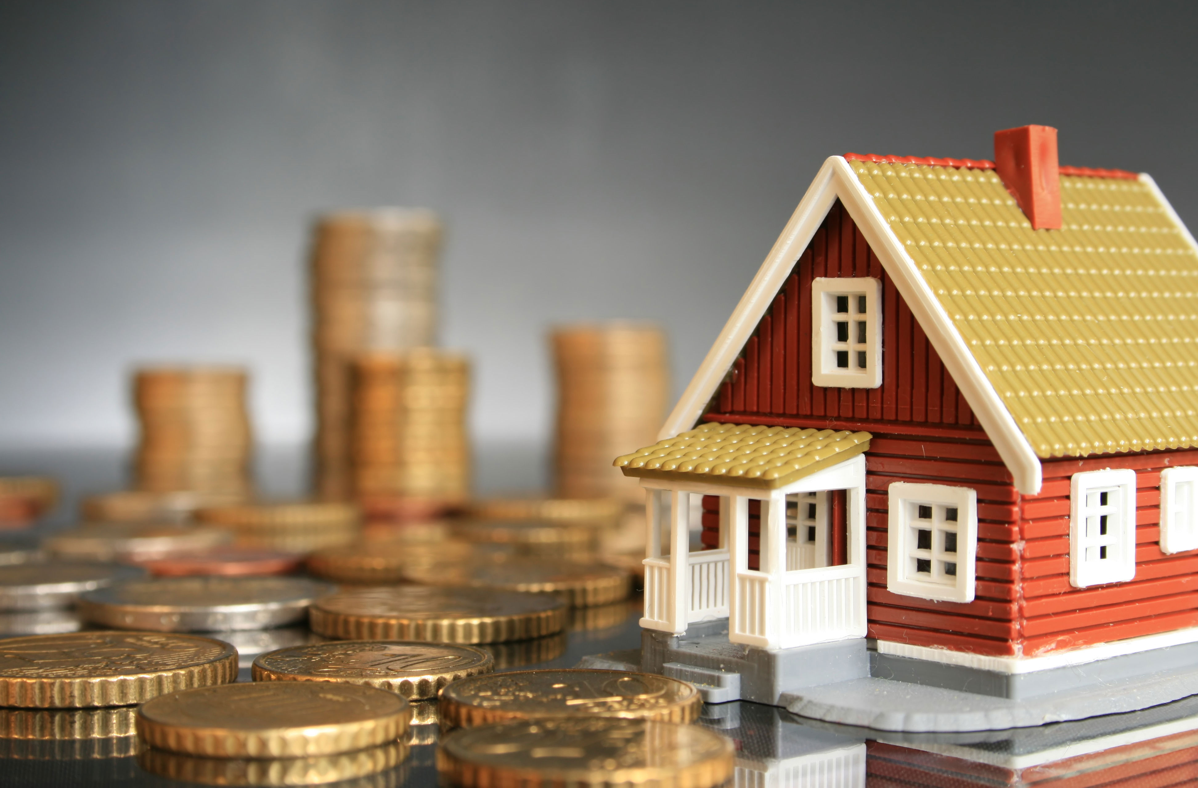 Hus med penge omkring